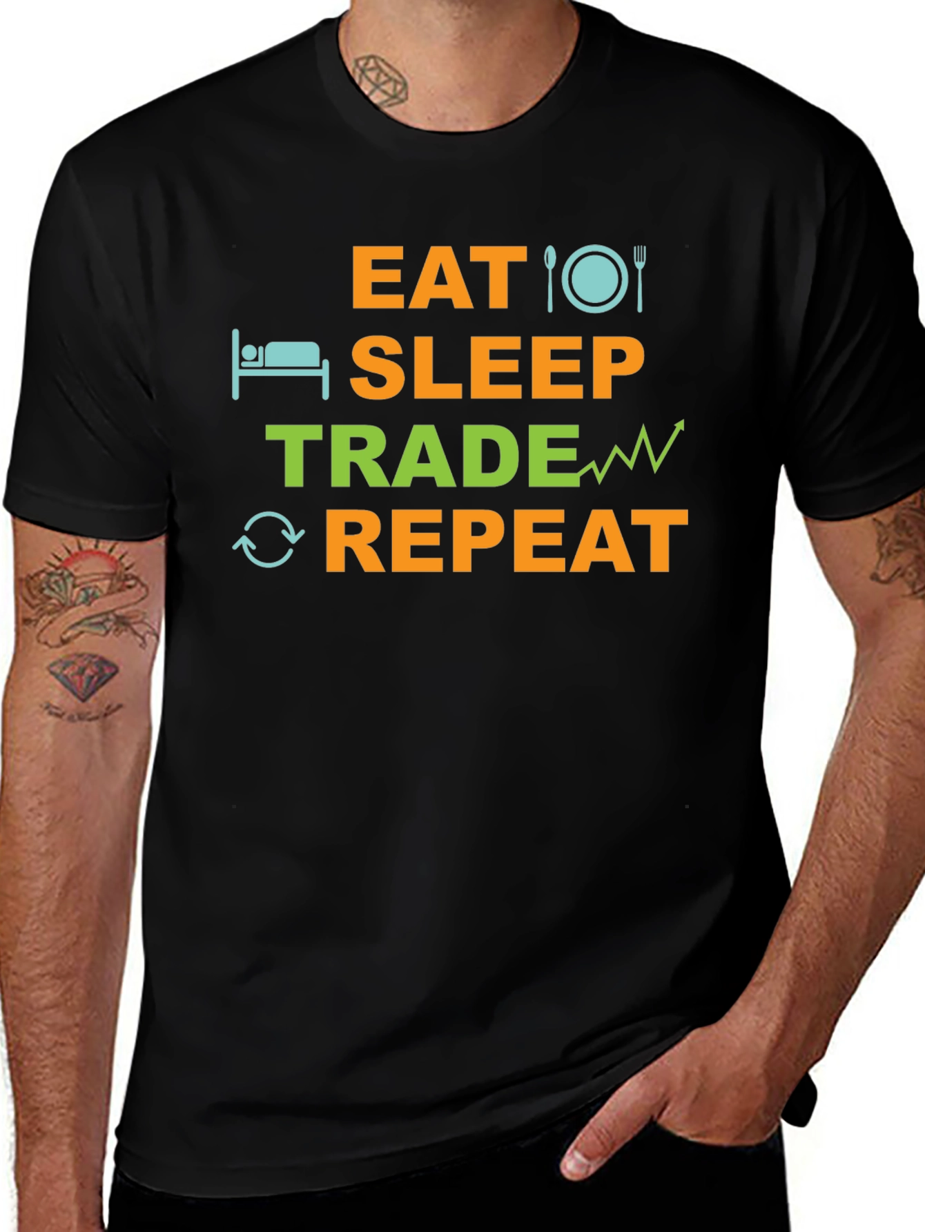 Eat Sleep Trade Repeat T-Shirt - Trader Gift Tee