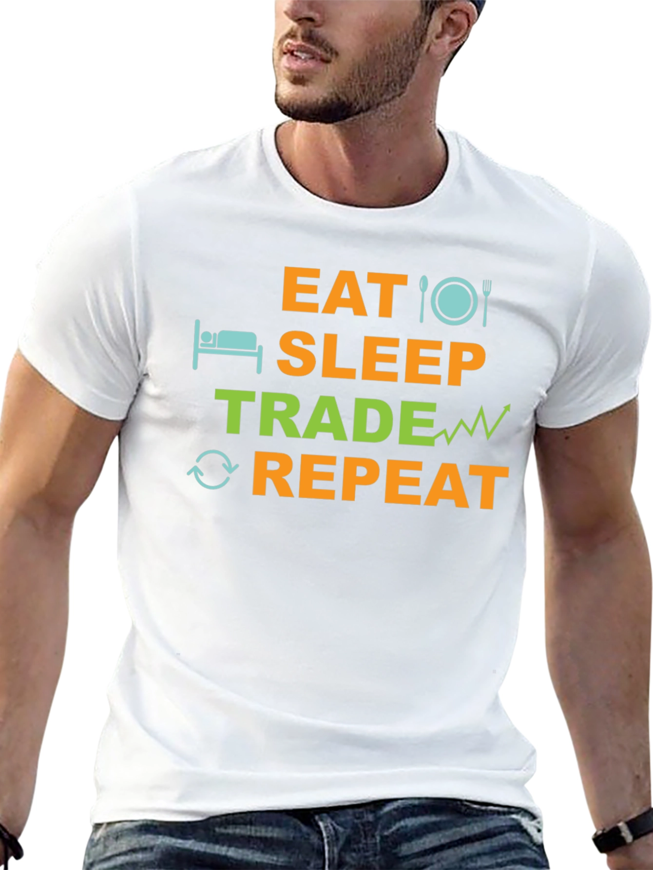 Eat Sleep Trade Repeat T-Shirt - Trader Gift Tee