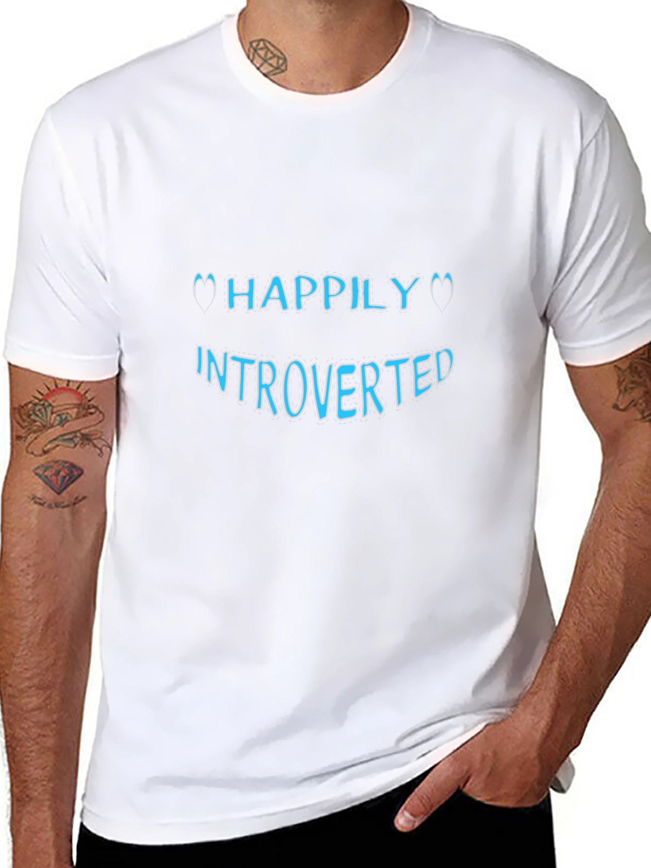 Happily Introverted Black T-Shirt