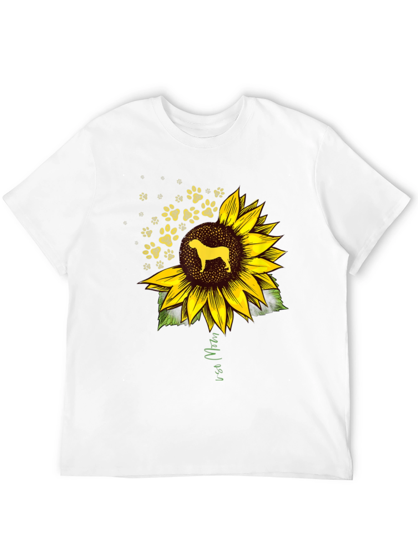 Dog Sunflower Paw Print Graphic Tee