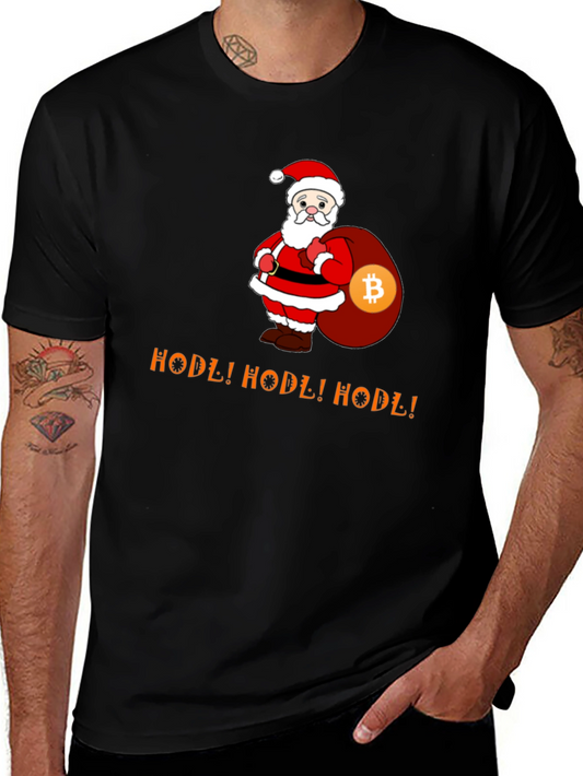 HODL Bitcoin Santa T-Shirt