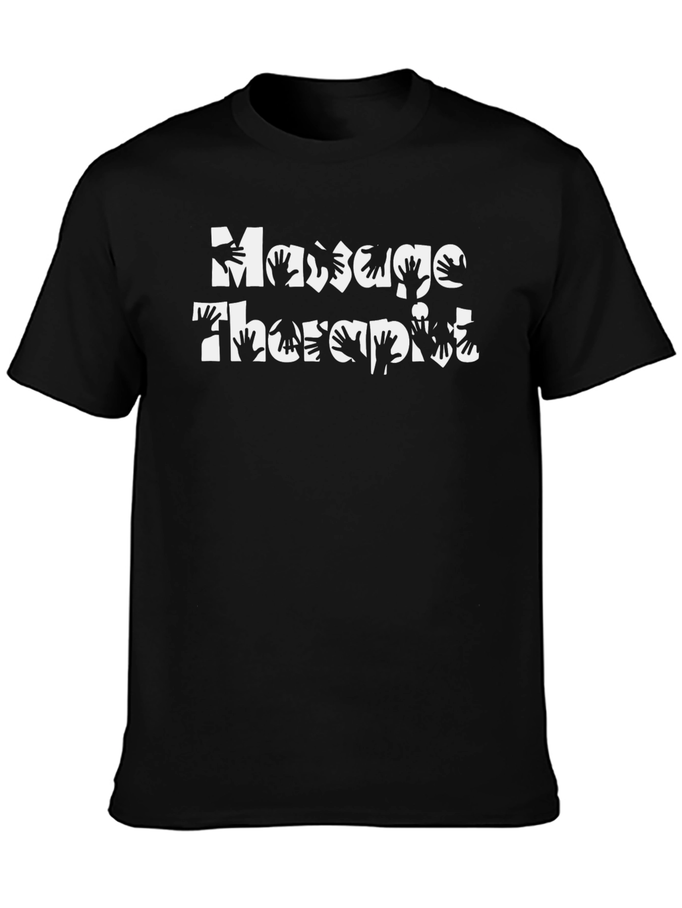 Massage Therapist Hand Graphic Tee - Black Cotton Blend