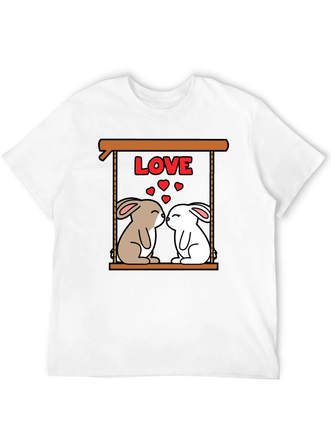 Cute Love Bunnies Graphic Tee - Valentines Day Shirt