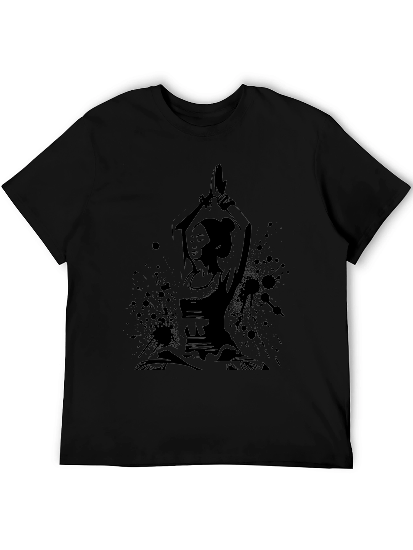 Yoga Pose Graphic Black T-Shirt