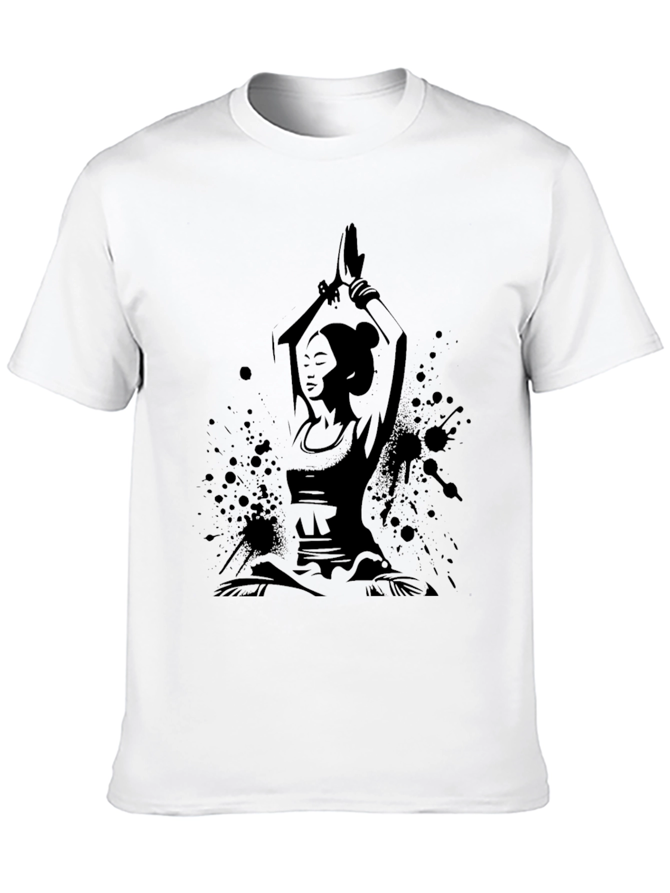 Yoga Pose Graphic Black T-Shirt
