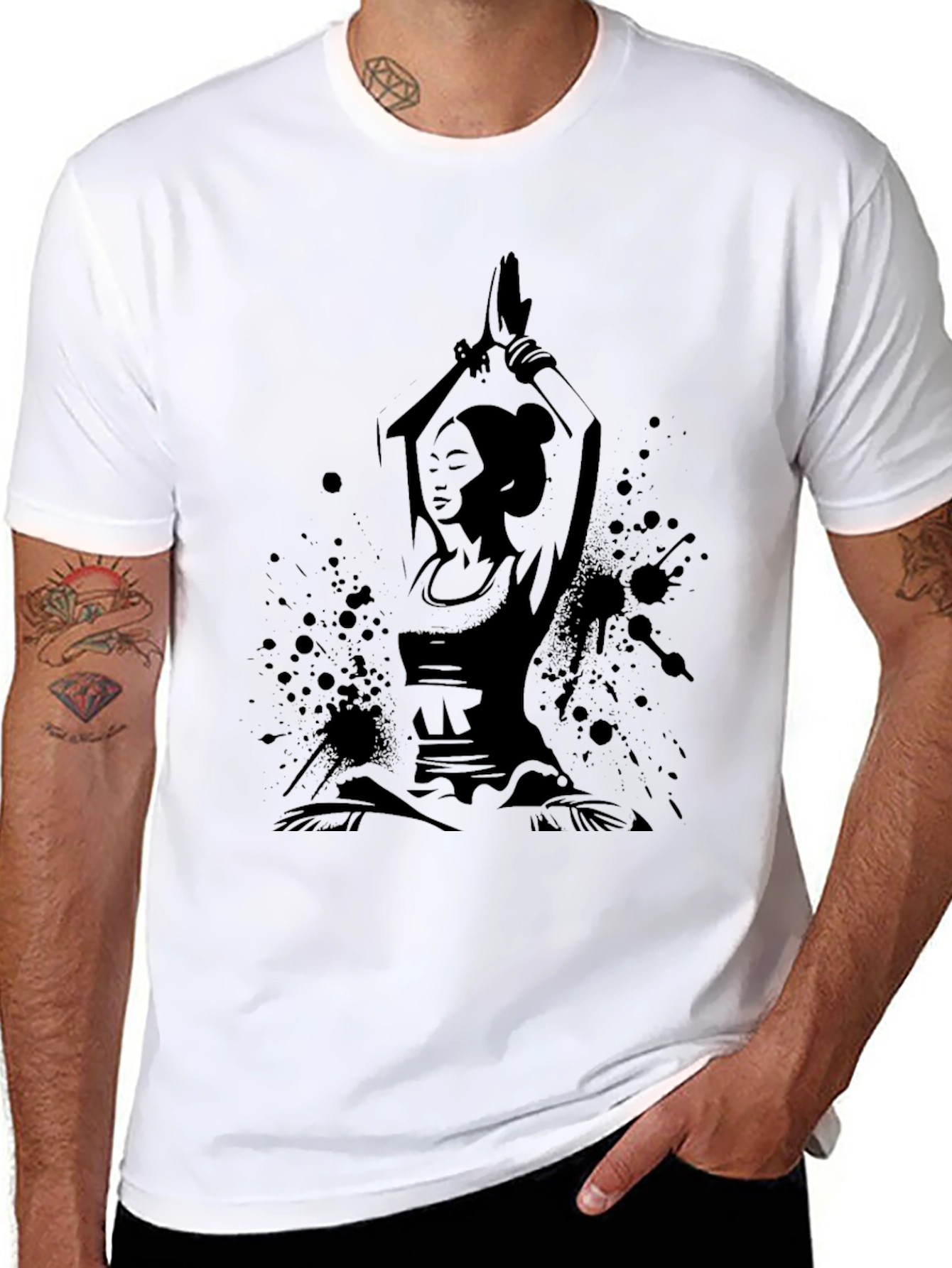 Yoga Pose Graphic Black T-Shirt