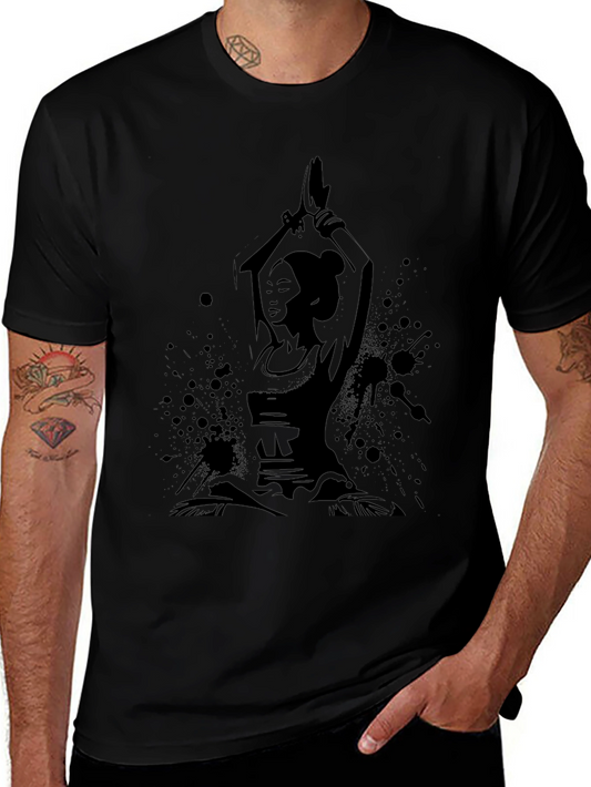 Yoga Pose Graphic Black T-Shirt