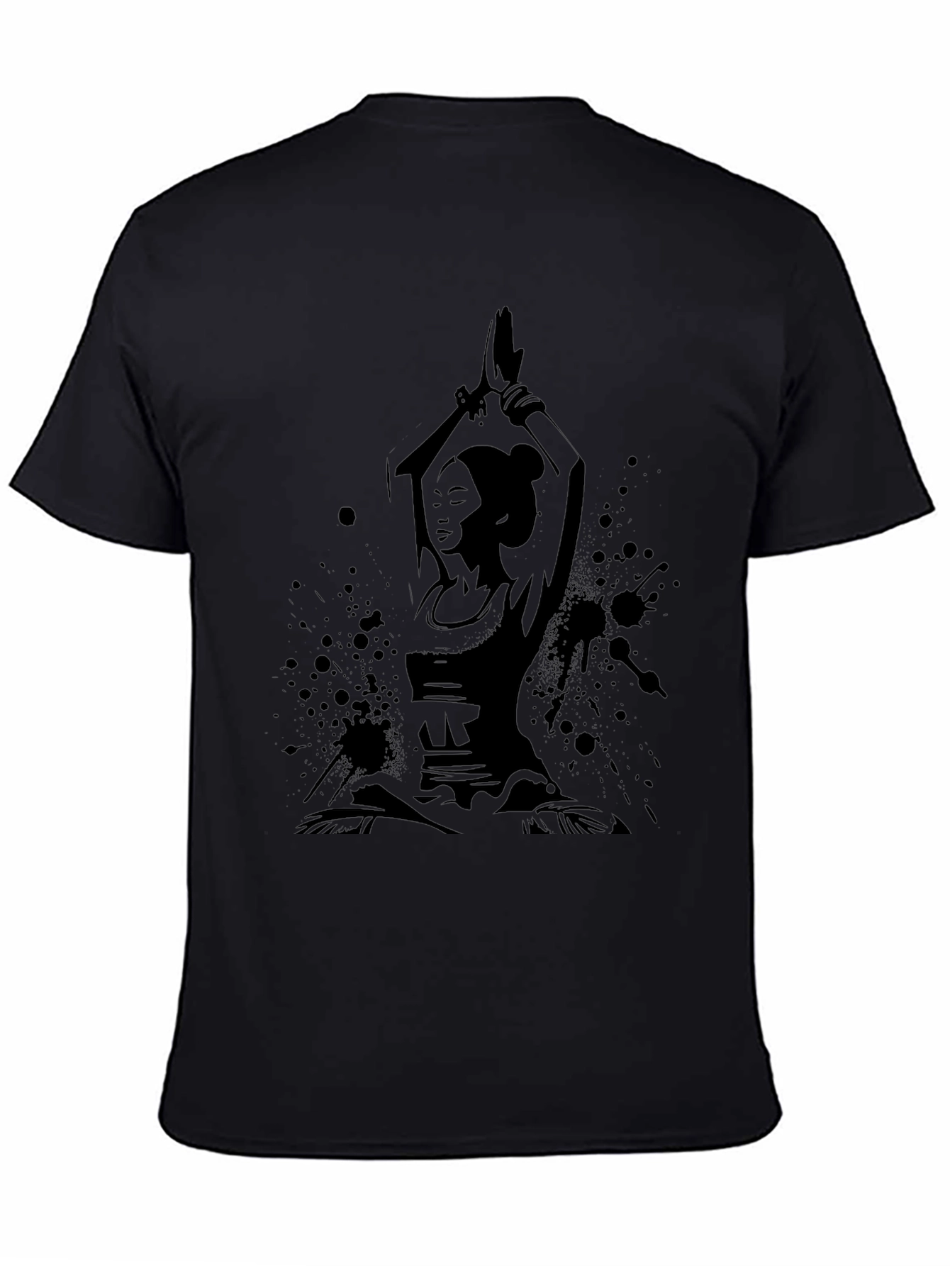 Yoga Pose Graphic Black T-Shirt