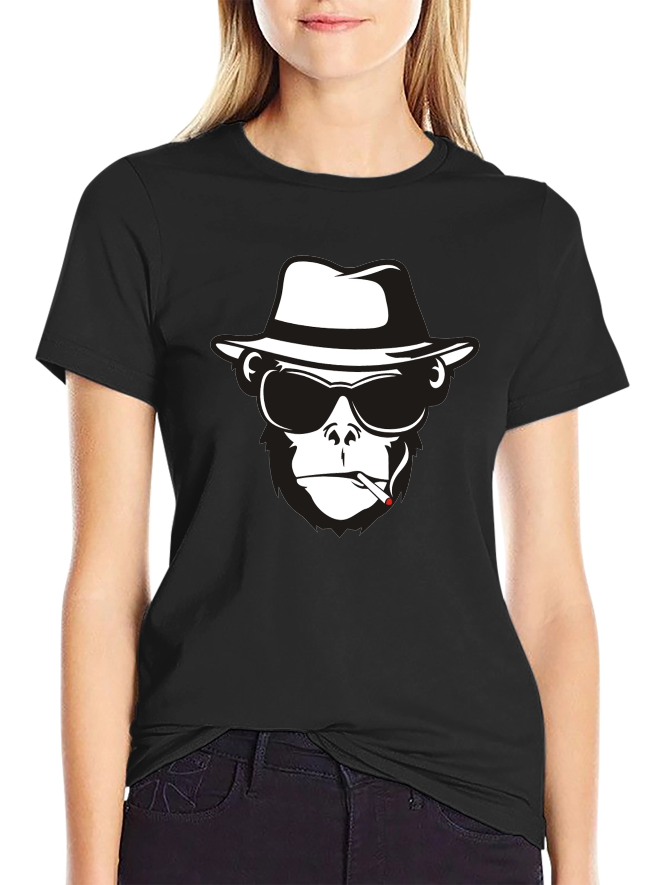 Cool Monkey Graphic Tee - Black T-Shirt