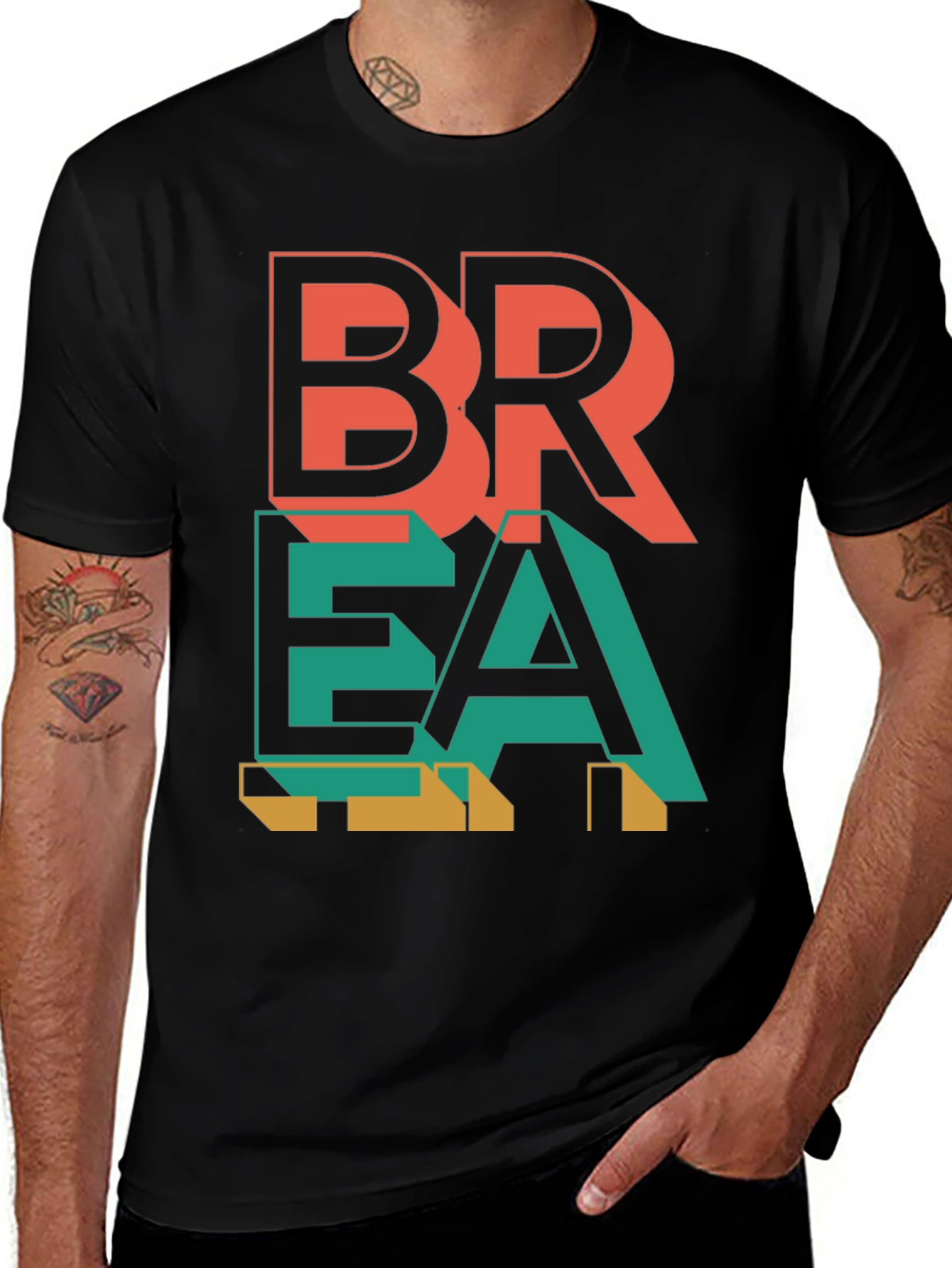 Abstract Graphic Print Mens T-Shirt