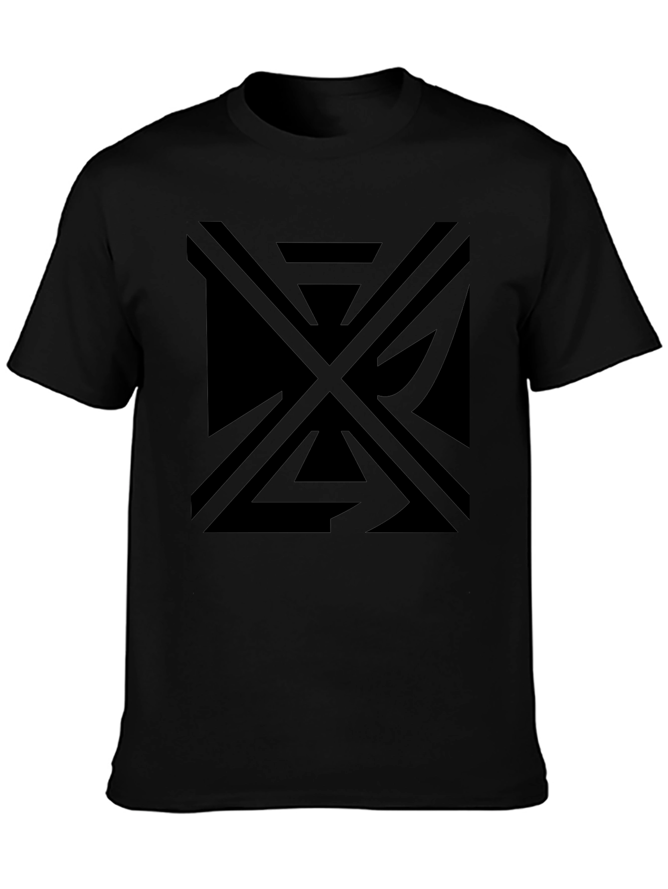 Geometric Black Print T-Shirt - Modern Style