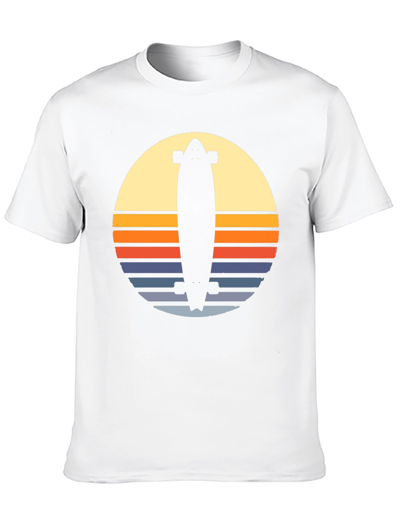 Retro Skateboard Sunset Graphic Tee - Black