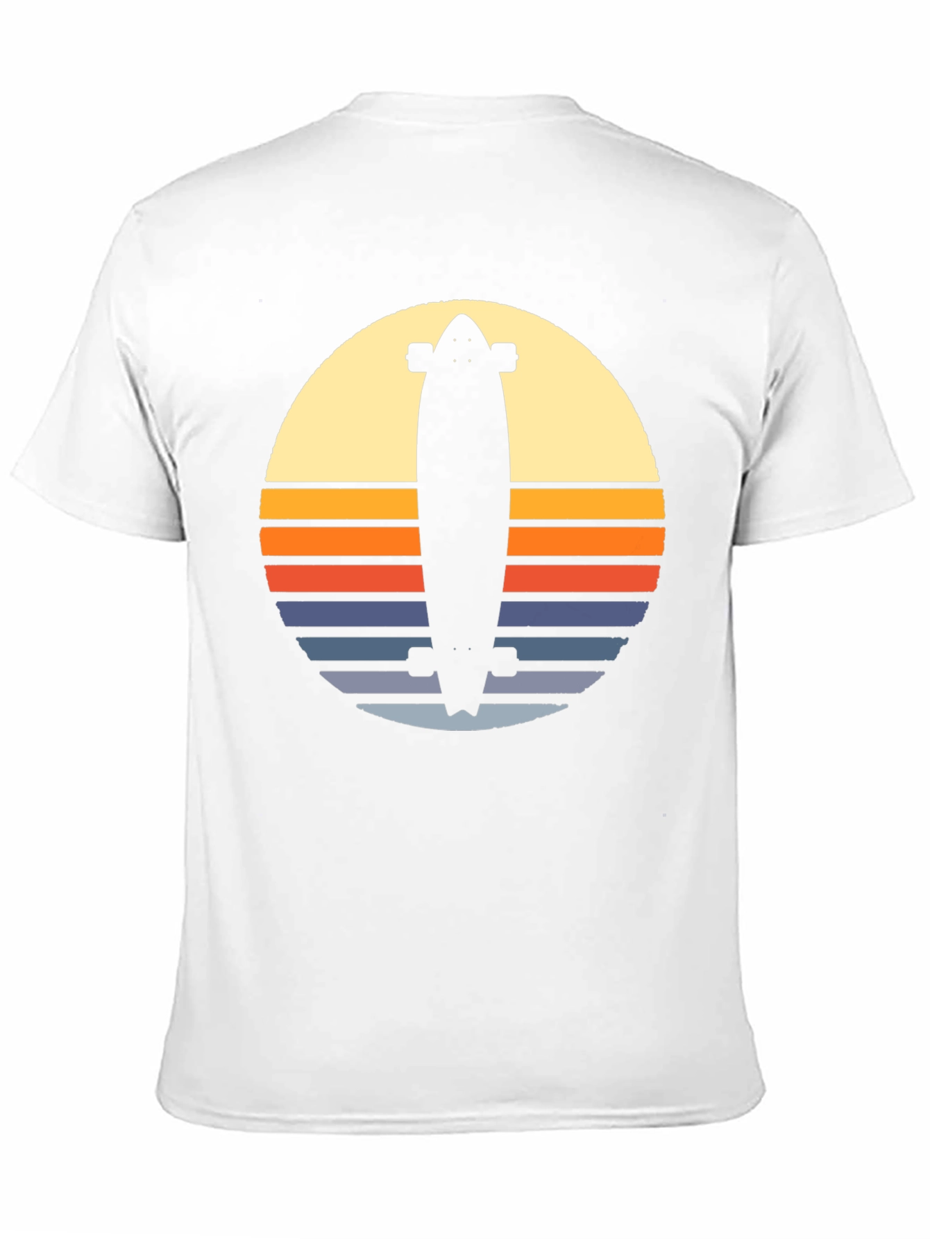 Retro Skateboard Sunset Graphic Tee - Black