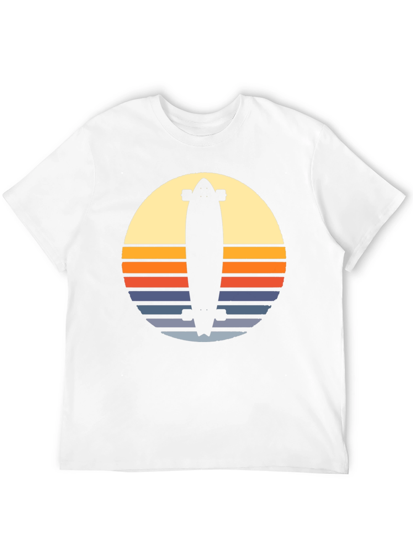 Retro Skateboard Sunset Graphic Tee - Black