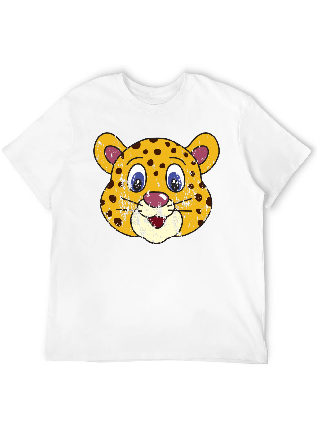 Leopard Face Graphic Black T-Shirt