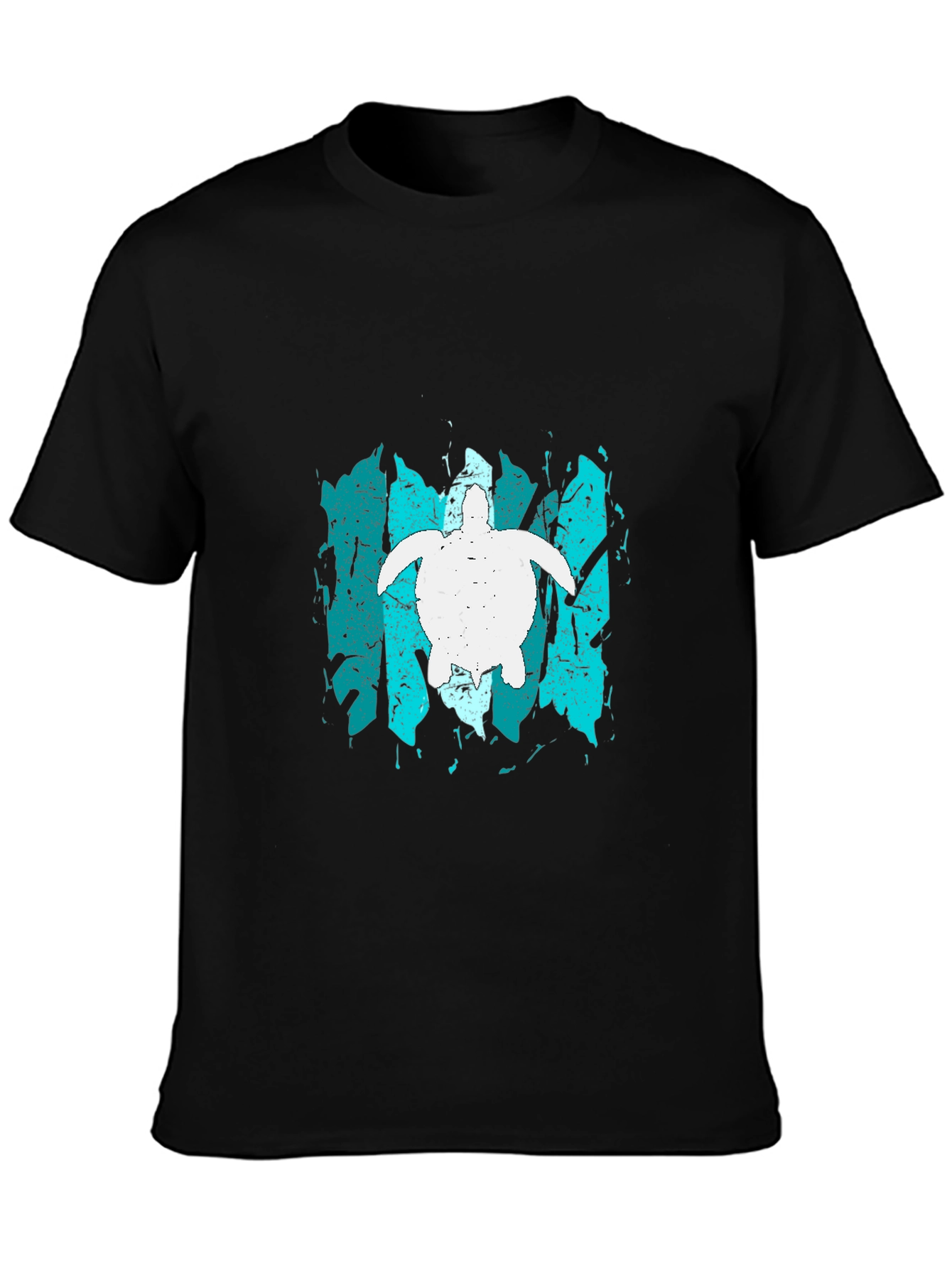 Turtle Graphic Tee - Black Cotton Casual Top