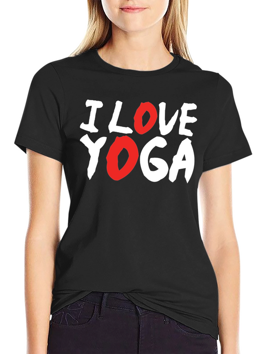 I Love Yoga T-Shirt - Black Cotton Tee