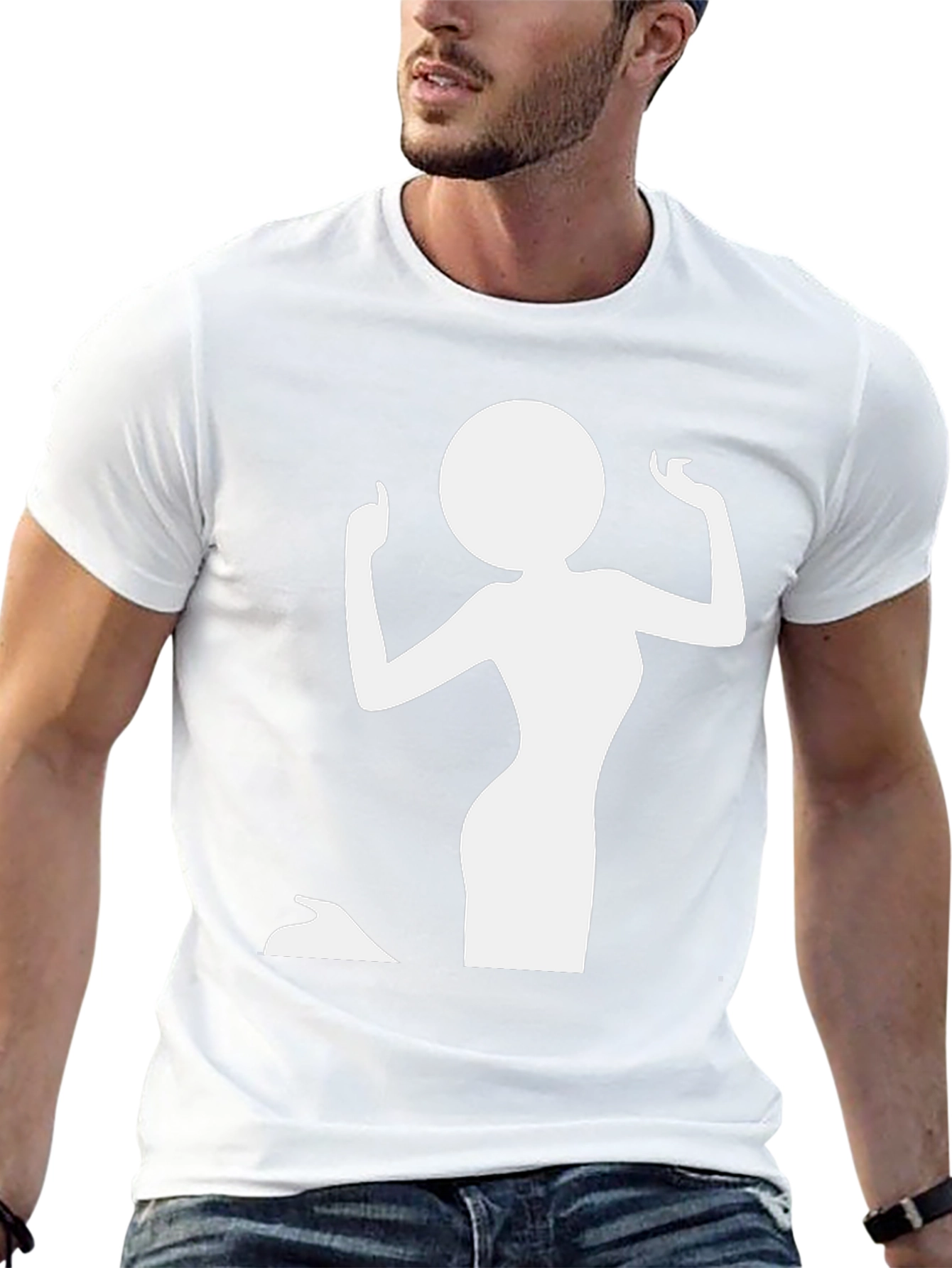 Silhouette Woman Graphic Tee - Black Casual T-Shirt