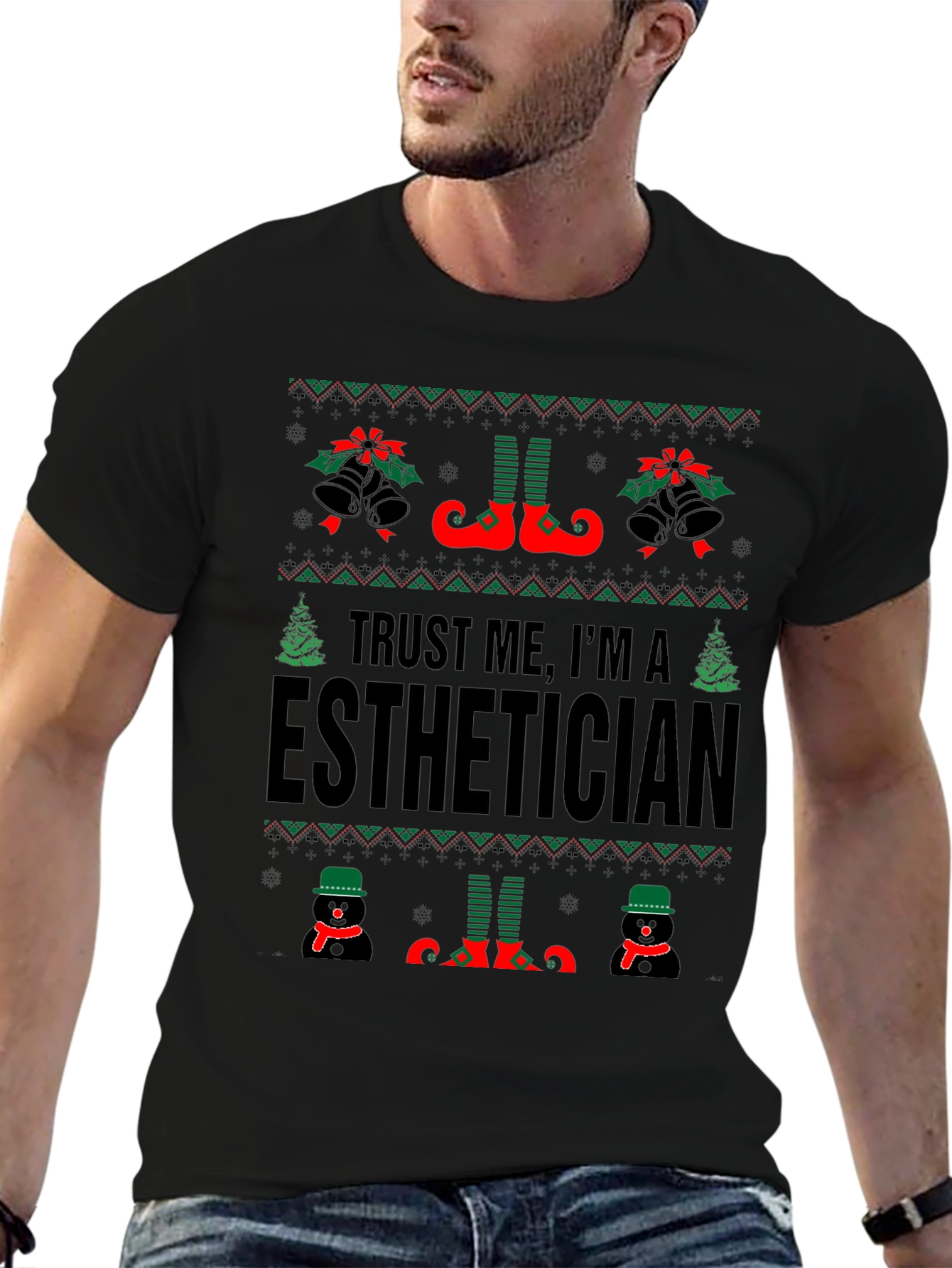 Esthetician Ugly Christmas Sweater T-Shirt
