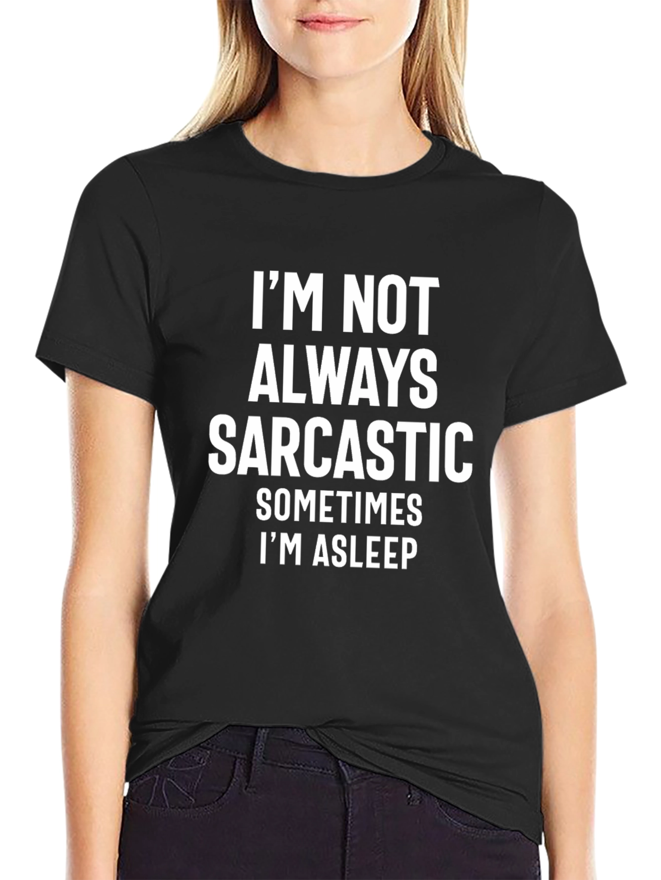 Sarcastic Humor Graphic Print Black T-Shirt