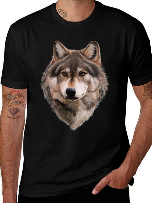 Wolf Graphic T-Shirt - Mens Black Animal Tee