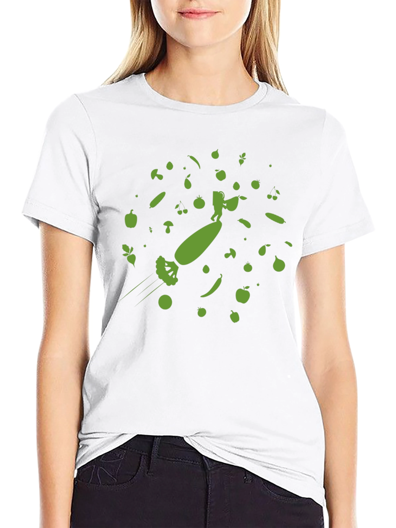 Astronaut Surfing Broccoli T-Shirt - Fun & Unique!
