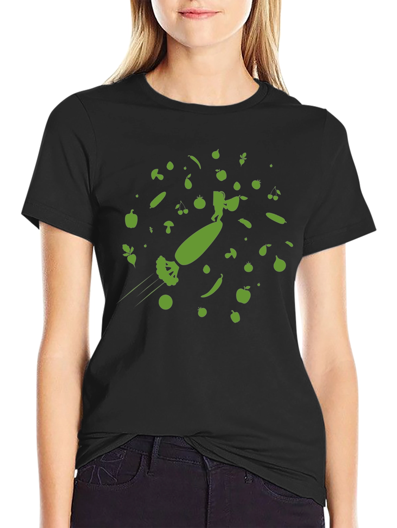 Astronaut Surfing Broccoli T-Shirt - Fun & Unique!