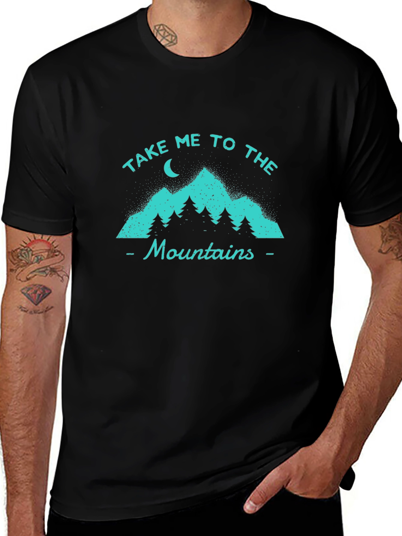 Take Me To The Mountains Graphic Tee - Black