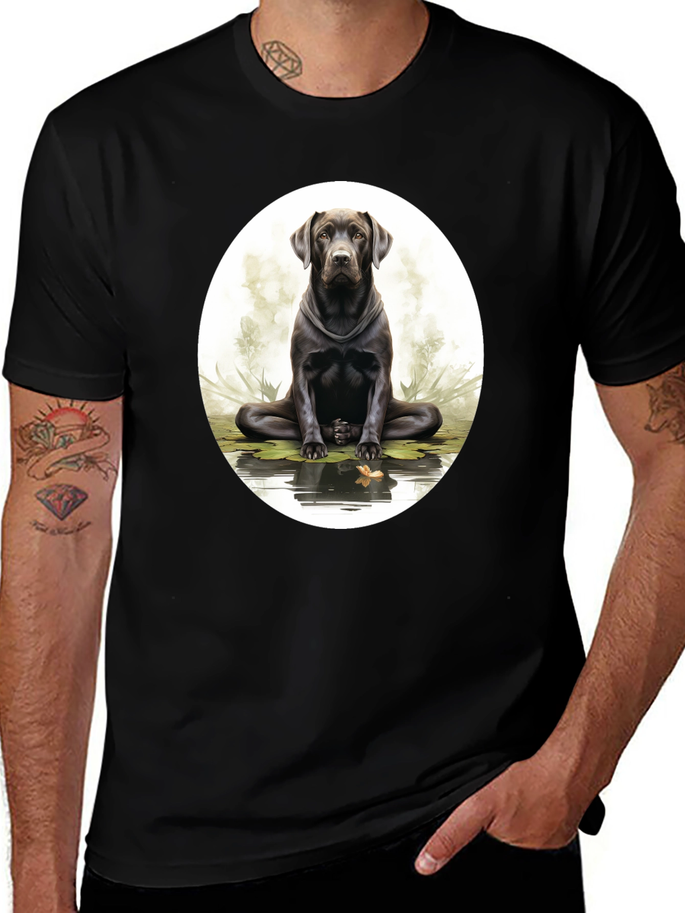 Zen Labrador Black T-Shirt