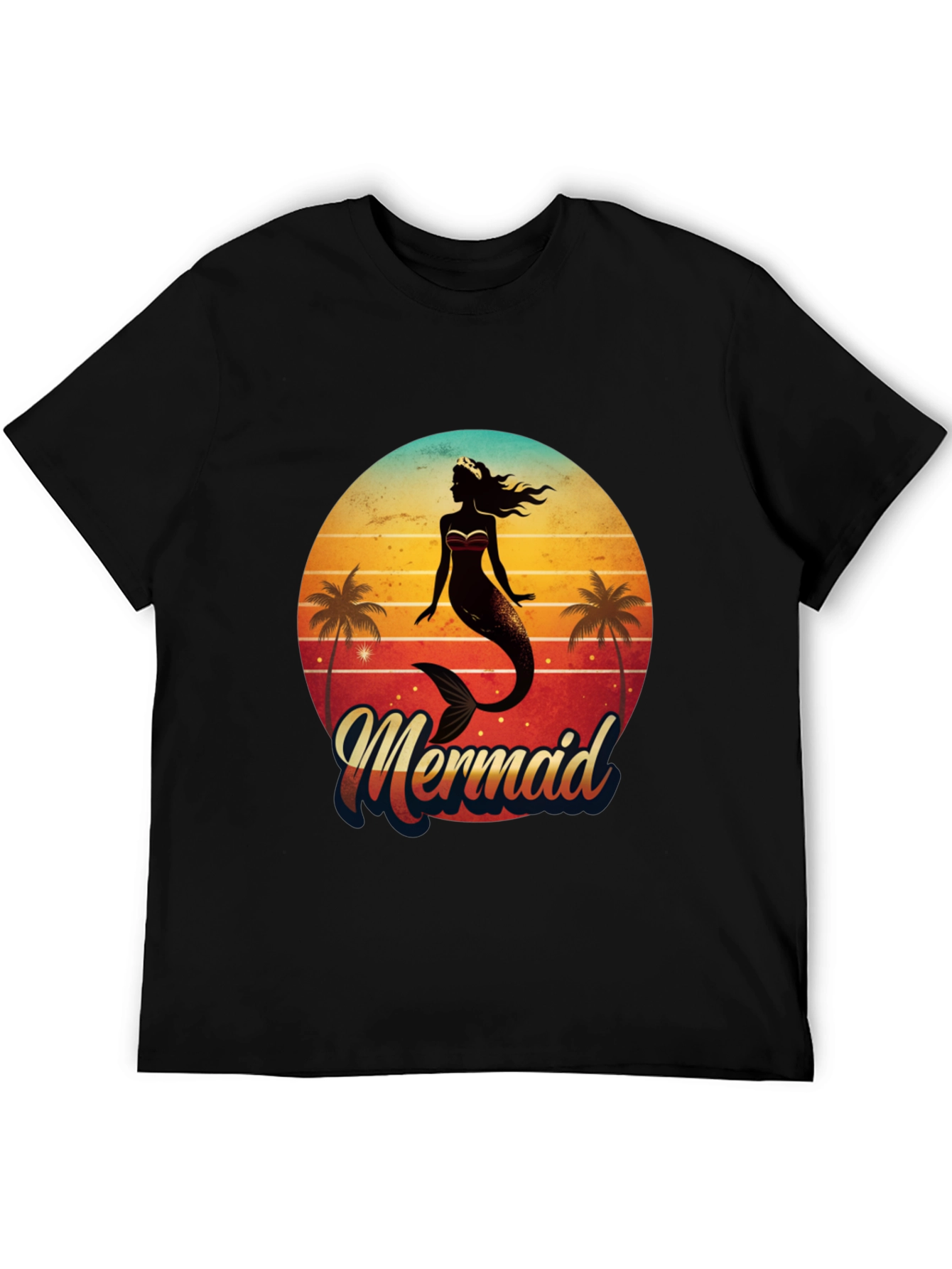 Retro Mermaid Graphic Tee - Beach Vibes