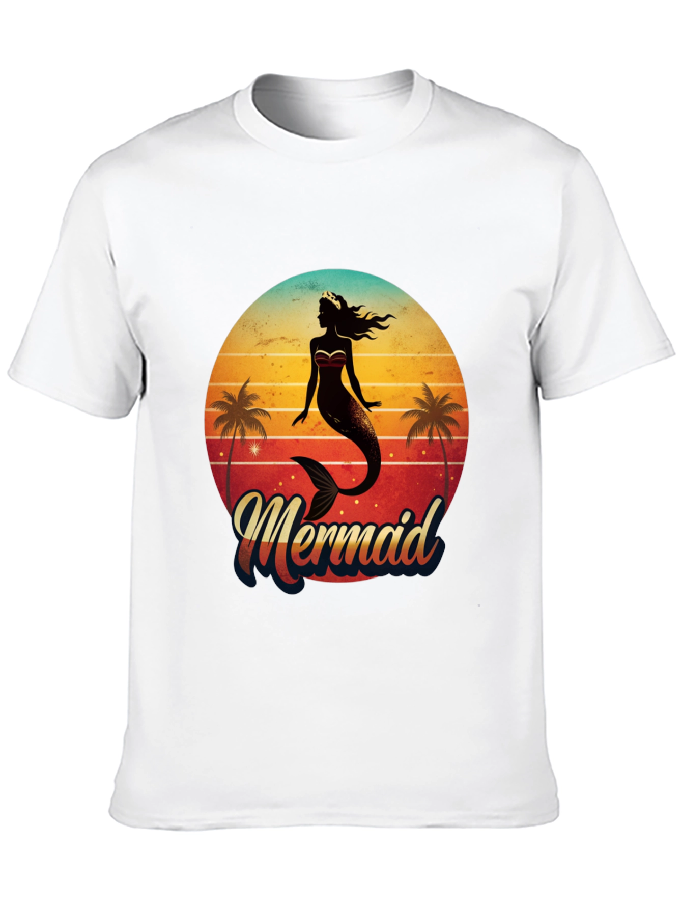 Retro Mermaid Graphic Tee - Beach Vibes