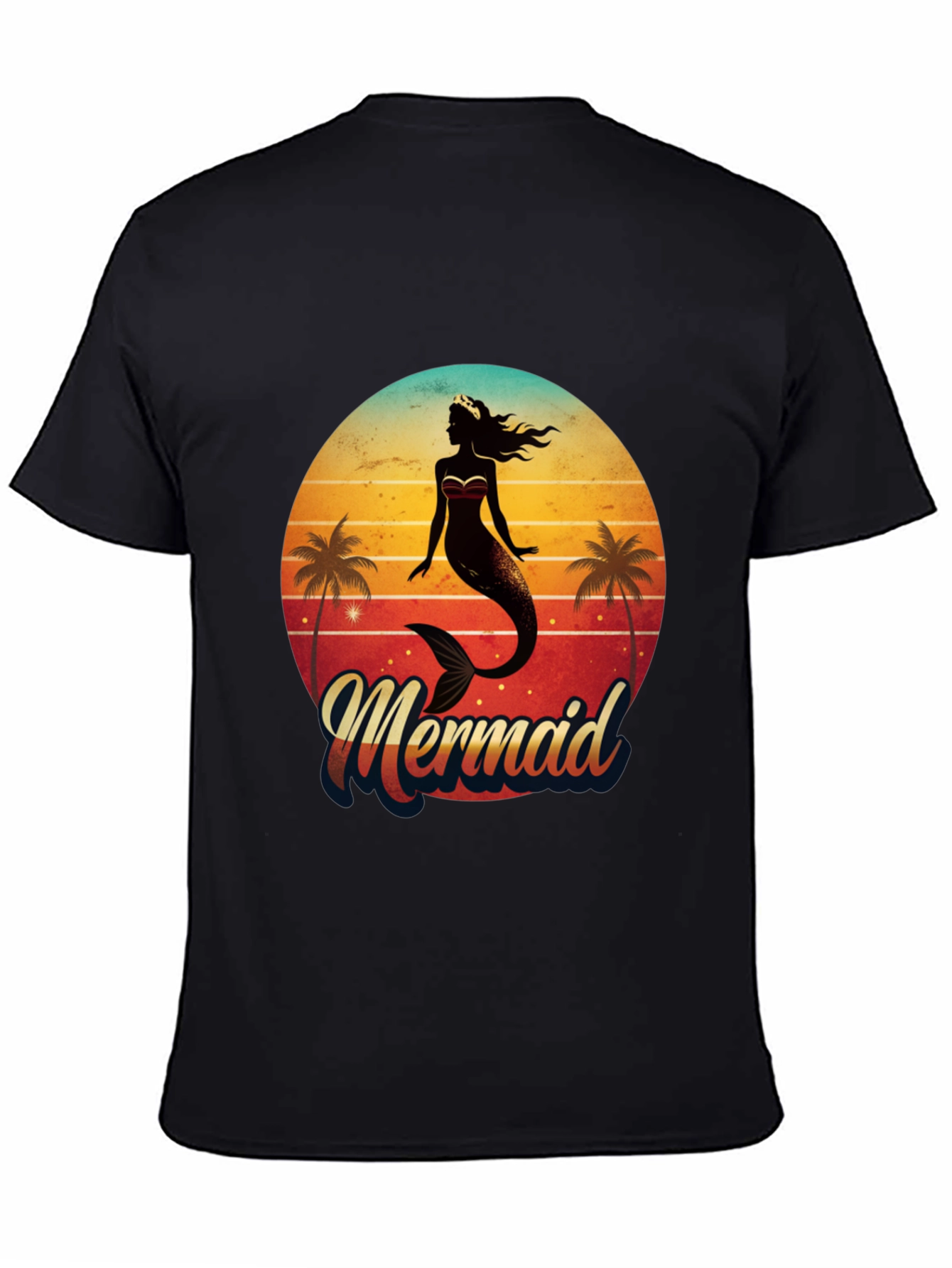 Retro Mermaid Graphic Tee - Beach Vibes