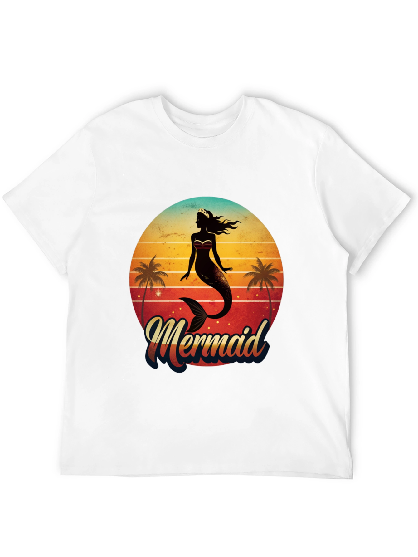 Retro Mermaid Graphic Tee - Beach Vibes