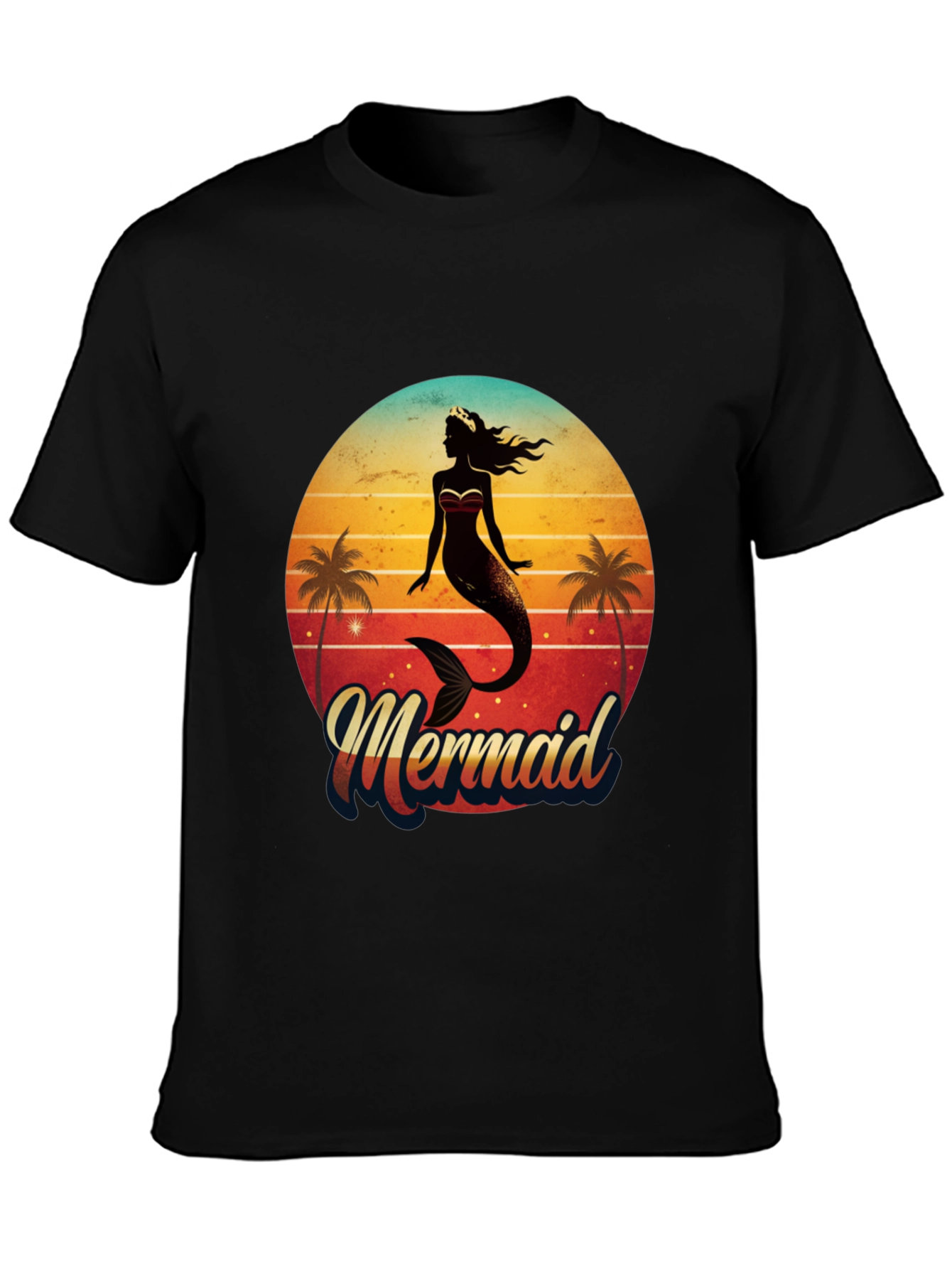 Retro Mermaid Graphic Tee - Beach Vibes