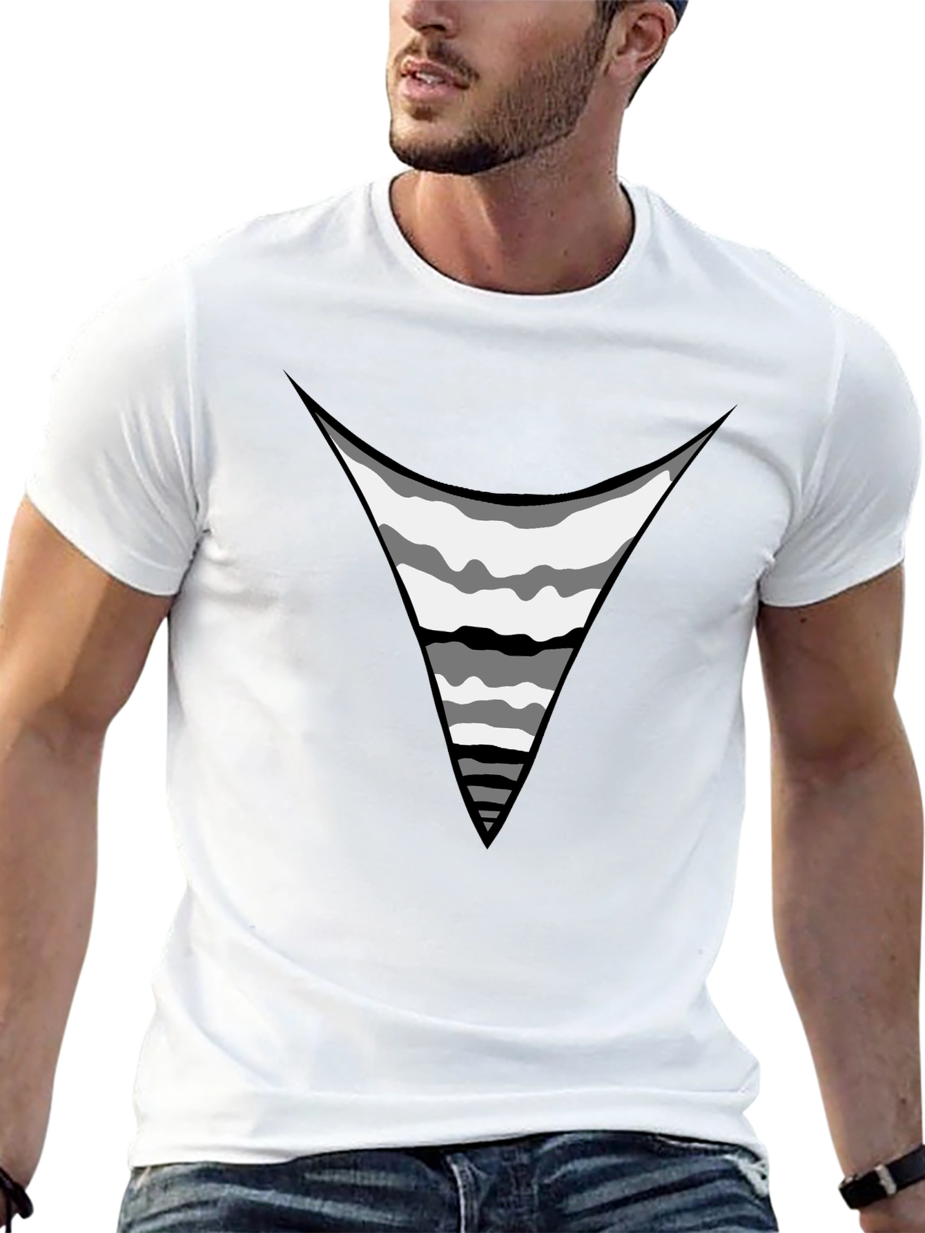 Mens Black Graphic Tee - Exposed Rib Cage Print