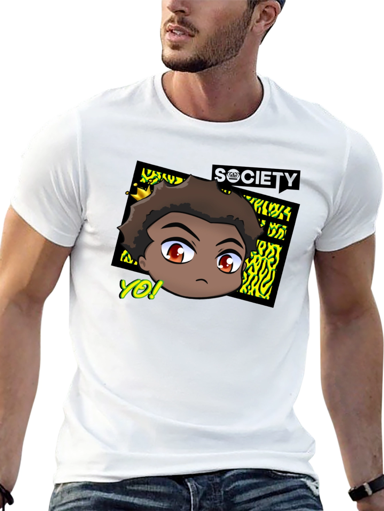 Trendy Anime Graphic Tee - Black