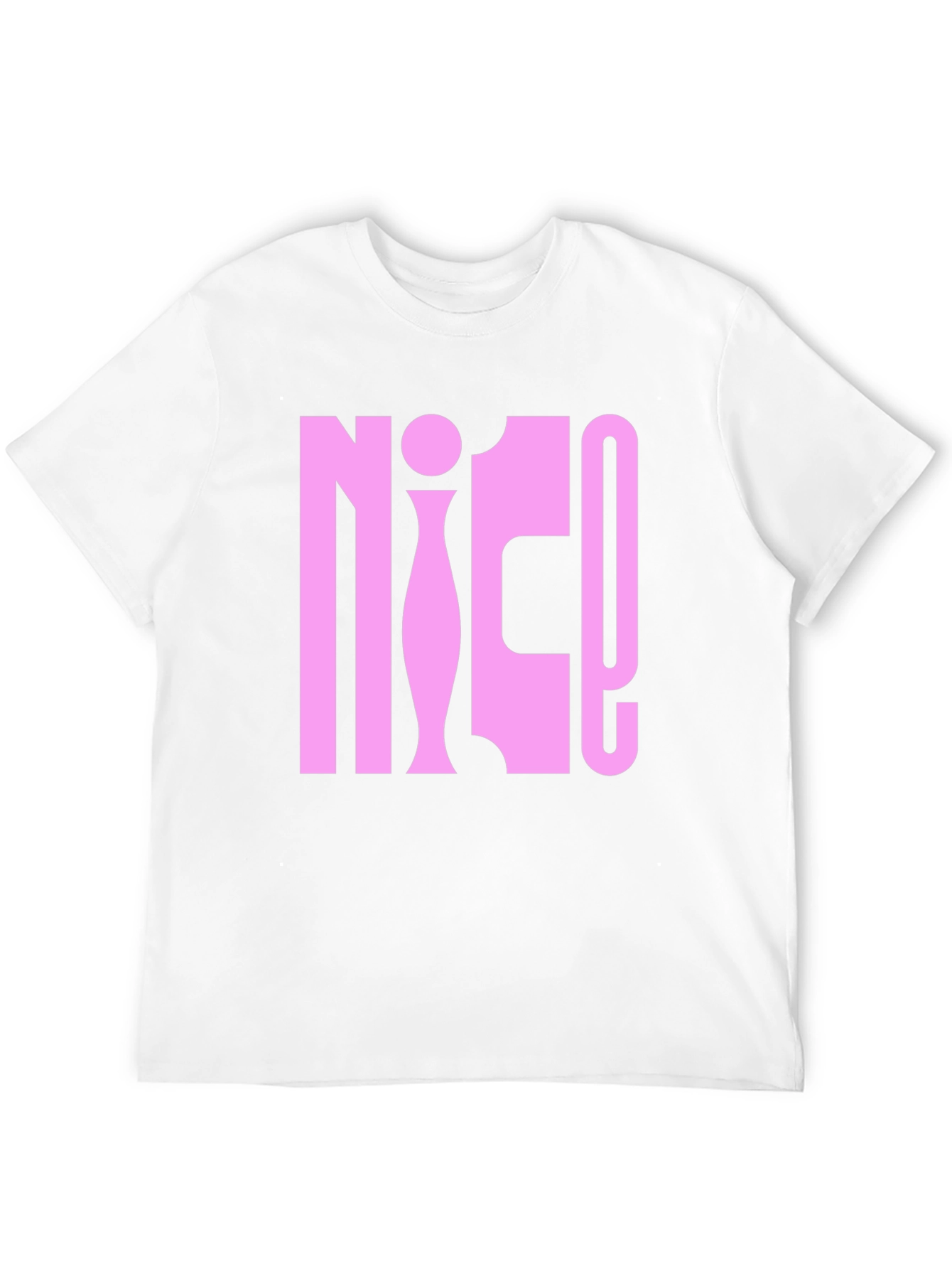 NICE! Pink Graphic Print Black T-Shirt