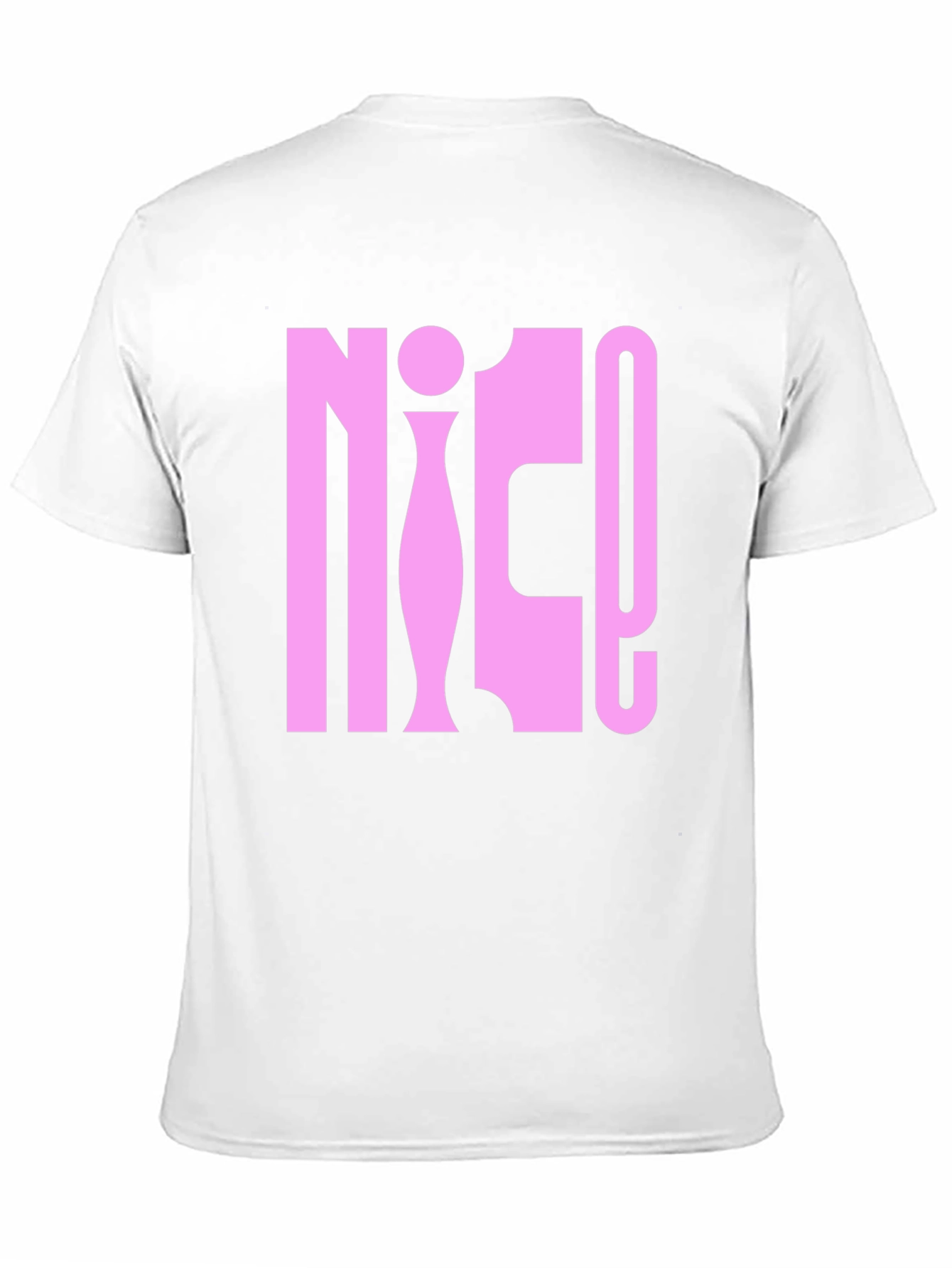 NICE! Pink Graphic Print Black T-Shirt