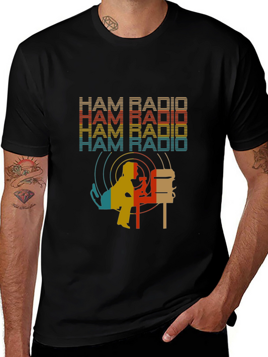 Ham Radio Retro Style Black T-Shirt