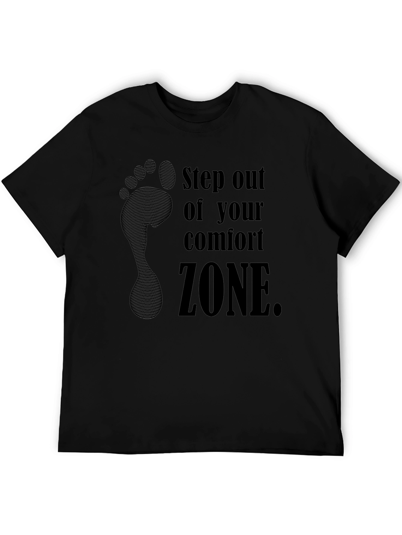 Step Out Comfort Zone Graphic Tee - Black