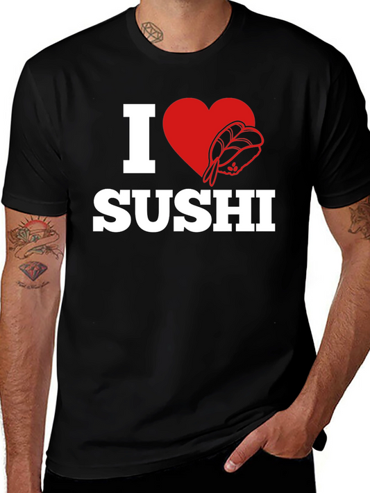 I Love Sushi Graphic Tee - Black