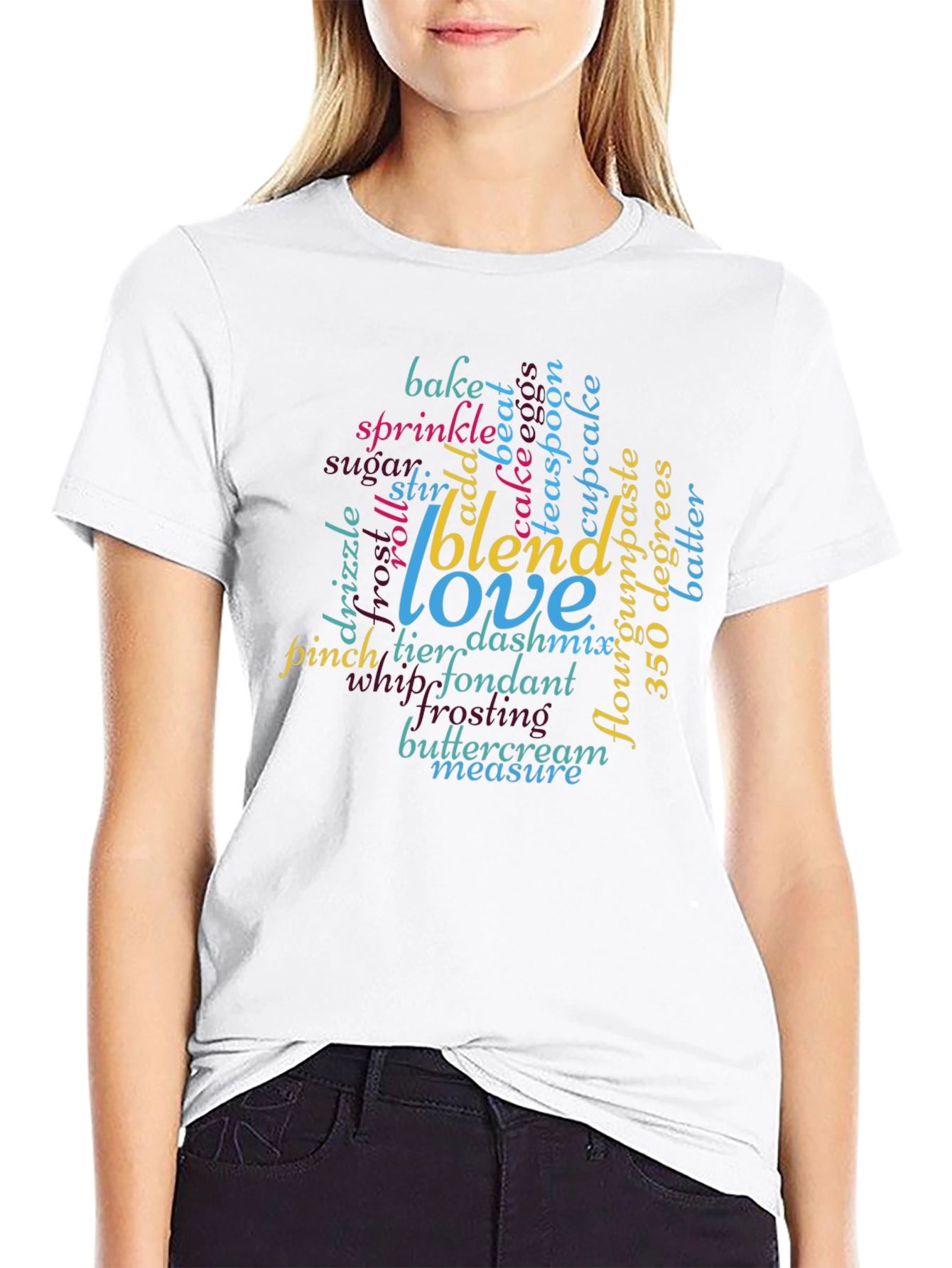 Baking Word Cloud T-Shirt: Blend Love