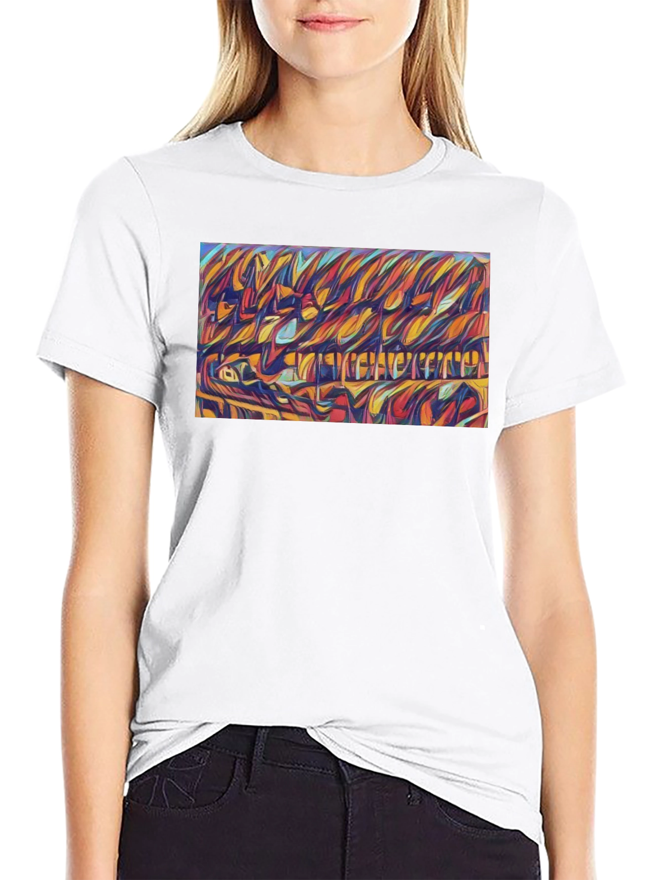 Abstract Expressionist Graphic Tee - Bold Artistic Design