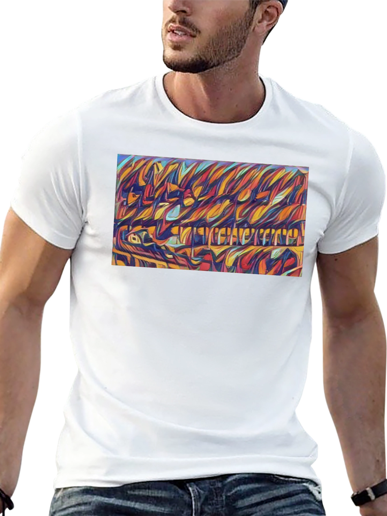Abstract Expressionist Graphic Tee - Bold Artistic Design