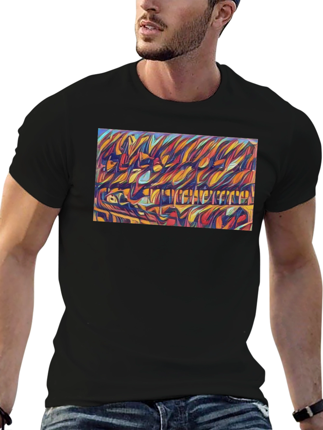 Abstract Expressionist Graphic Tee - Bold Artistic Design