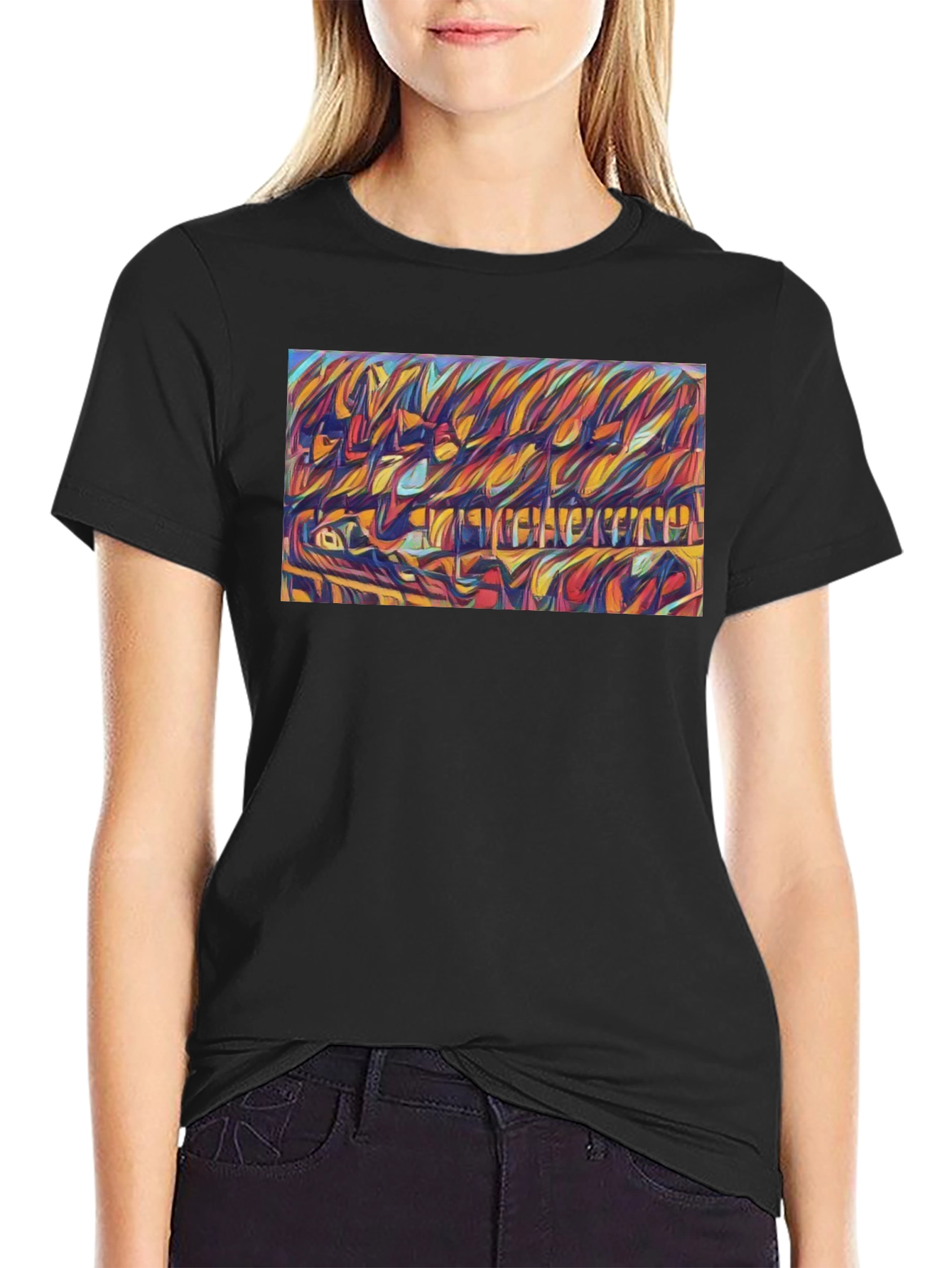 Abstract Expressionist Graphic Tee - Bold Artistic Design