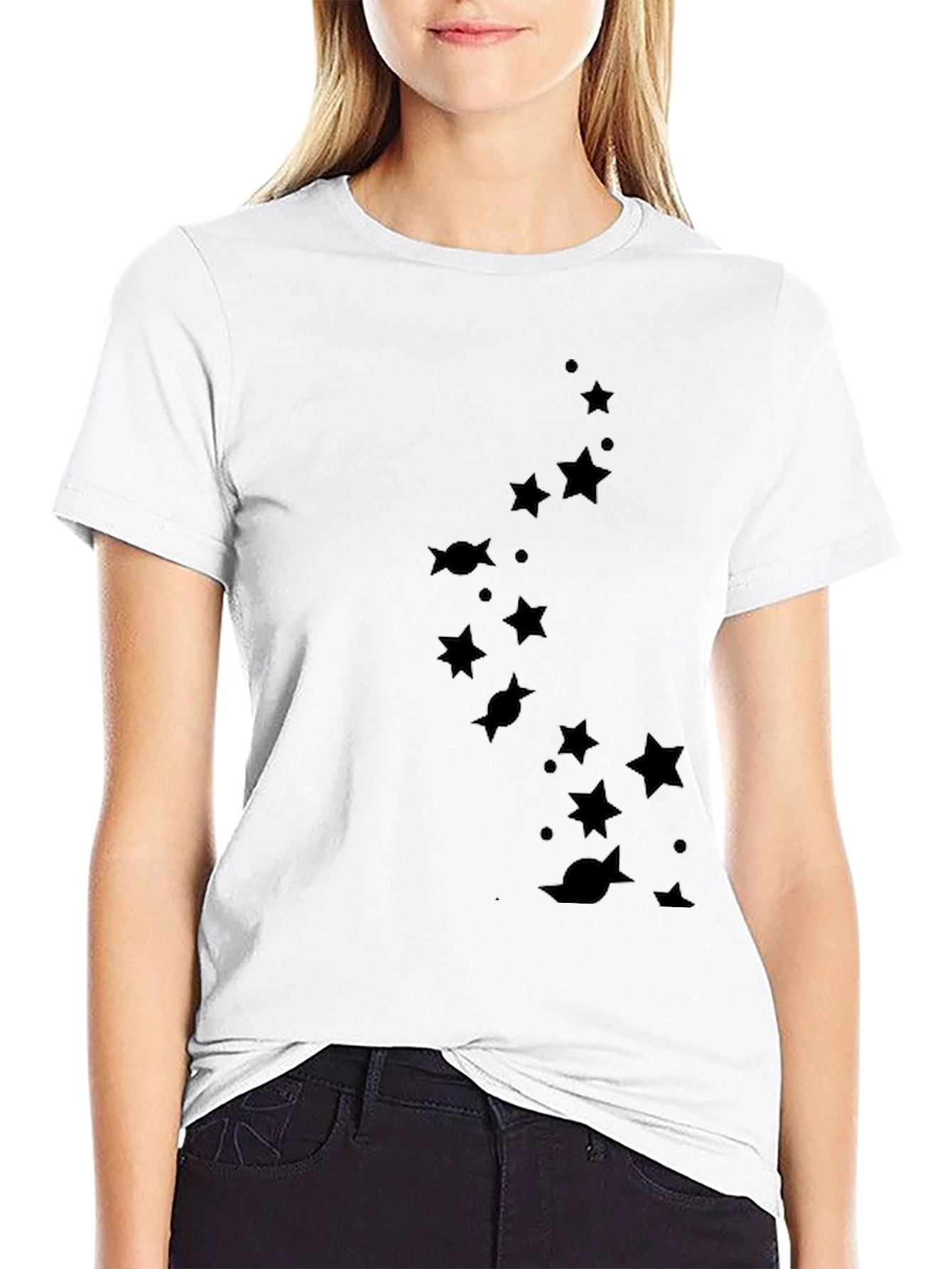 Star & Planet Tee - Mens Black Graphic T-Shirt