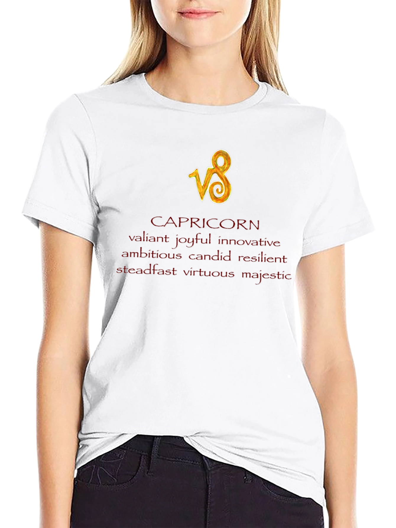 Capricorn Zodiac Black T-Shirt