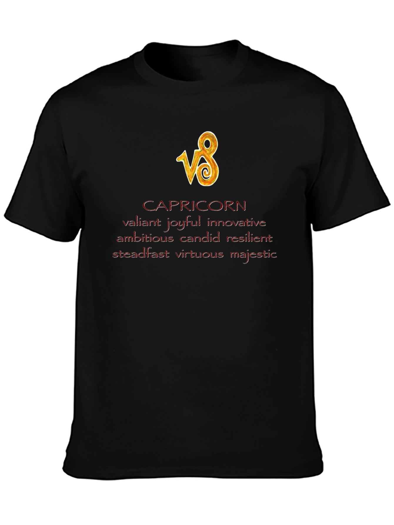 Capricorn Zodiac Black T-Shirt