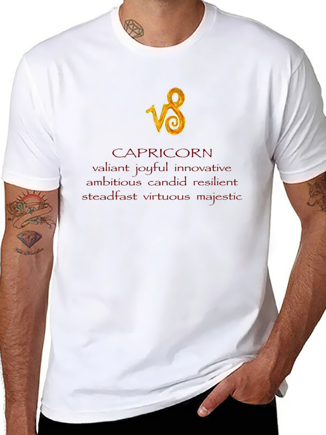 Capricorn Zodiac Black T-Shirt